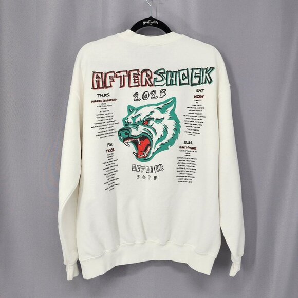 White Aftershock 2023 Crewneck Unisex Size Large White - Picture 2 of 6